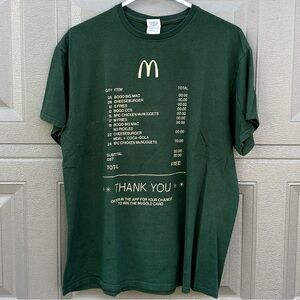 Vintage Y2K McDonald’s Order Receipt Employee Exclusive Men’s T-Shirt Size Large
